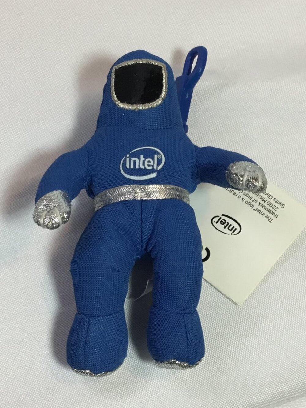 Intel Bunny People Plush Spaceman 5" Blue Keychain Promotional 2010 NWT